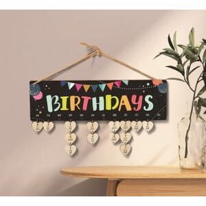 Birthday Calendar with Hearts