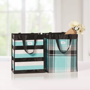 Minty Plaid Totes