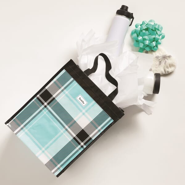 Minty Plaid Totes - 996-E193