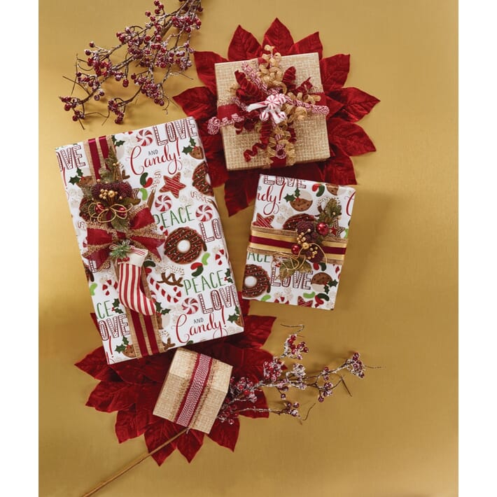Peace Love Candy Jumbo Reversible Gift Wrap - 996-E128