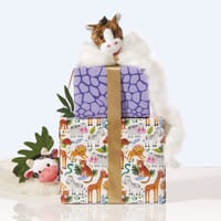 Kids Jungle Animals Reversible Jumbo Gift Wrap
