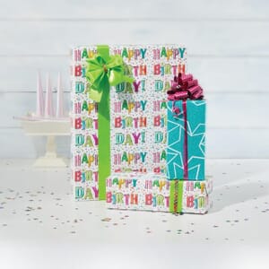 Happy Birthday Jumbo Reversible Gift Wrap