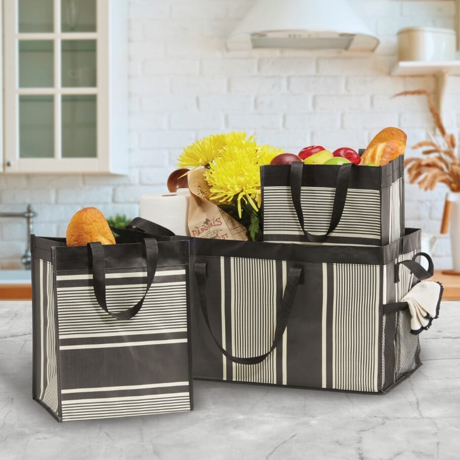 Bags Totes Linen Stripe Deluxe Utility Tote Trio