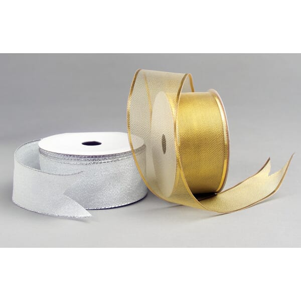 Silver &amp; Gold Wire Ribbon - 999-175