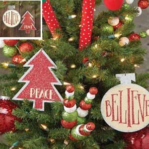 Believe & Peace Ornaments