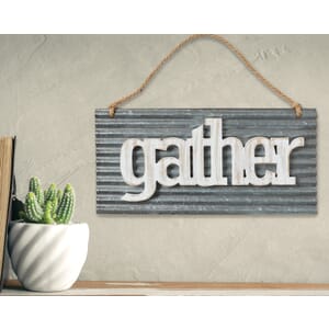 Galvanized Gather Sign