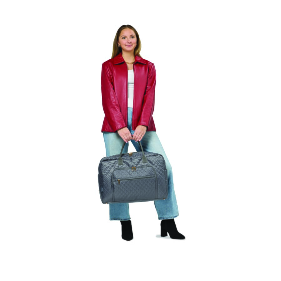 Gray Quilted Commuter Trolley Tote - 897-306