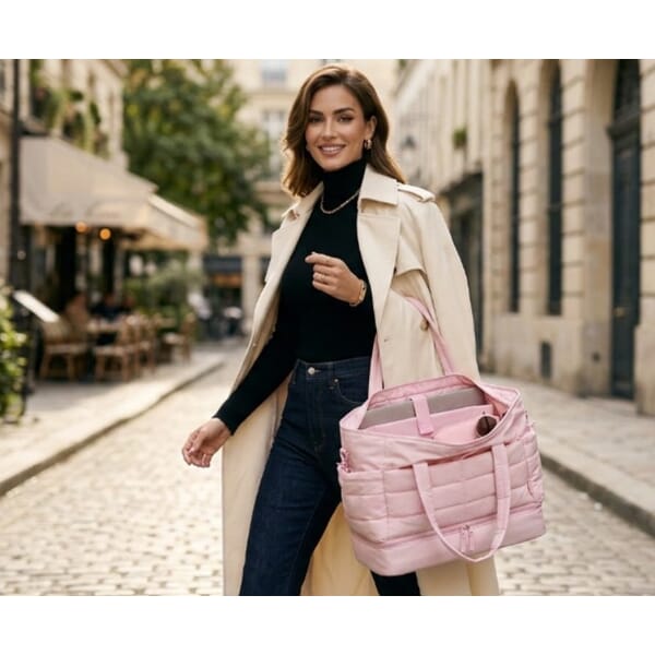Pink Puffy Duffel - 206-396