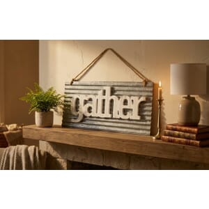 Galvanized Gather Sign