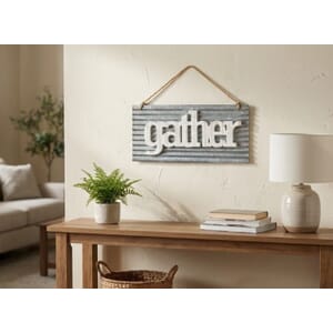 Galvanized Gather Sign